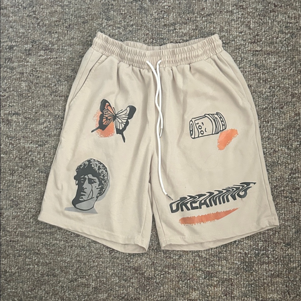 Stylish Tan Graphic Men Shorts